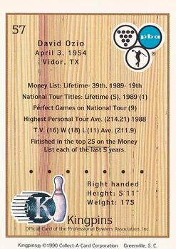 1990 Collect-A-Card Kingpins #57 David Ozio Back